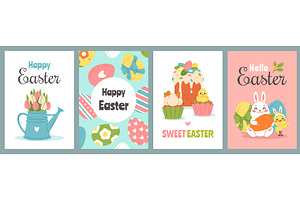 Happy easter cards. Spring holiday, an Animal Illustration by YummyBuum