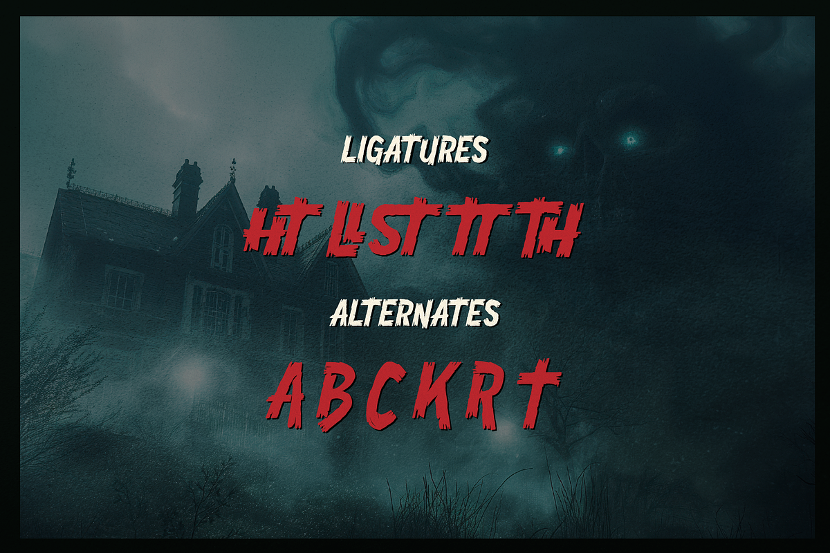 Madness Scratch Display Horror Font, a Blackletter Font by gracetype_studio (Photo 12 of 12)