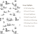 Refined Pirate Toile de Jouy Print, a Background Graphic by Hughes Studio (Thumbnail 4 of 8)