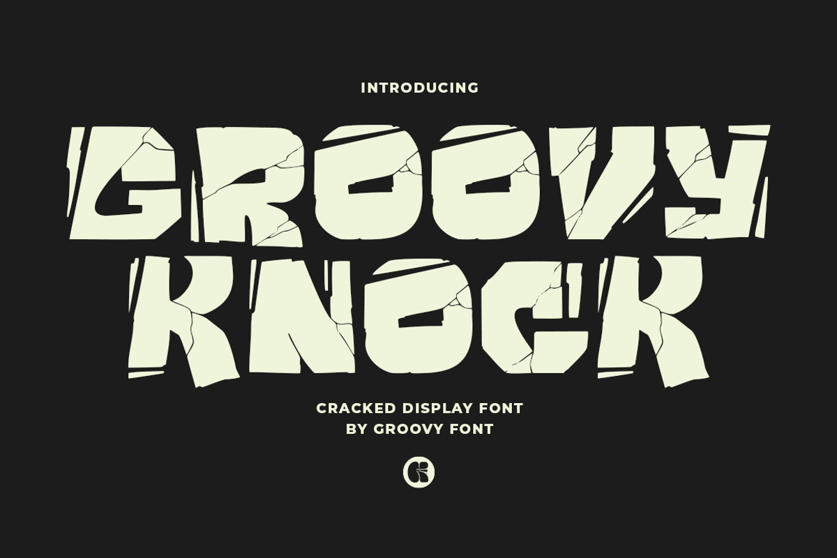 GF Knock - Cracked Display Font, a Handwritten Font by GroovyFontCo (Photo 1 of 7)