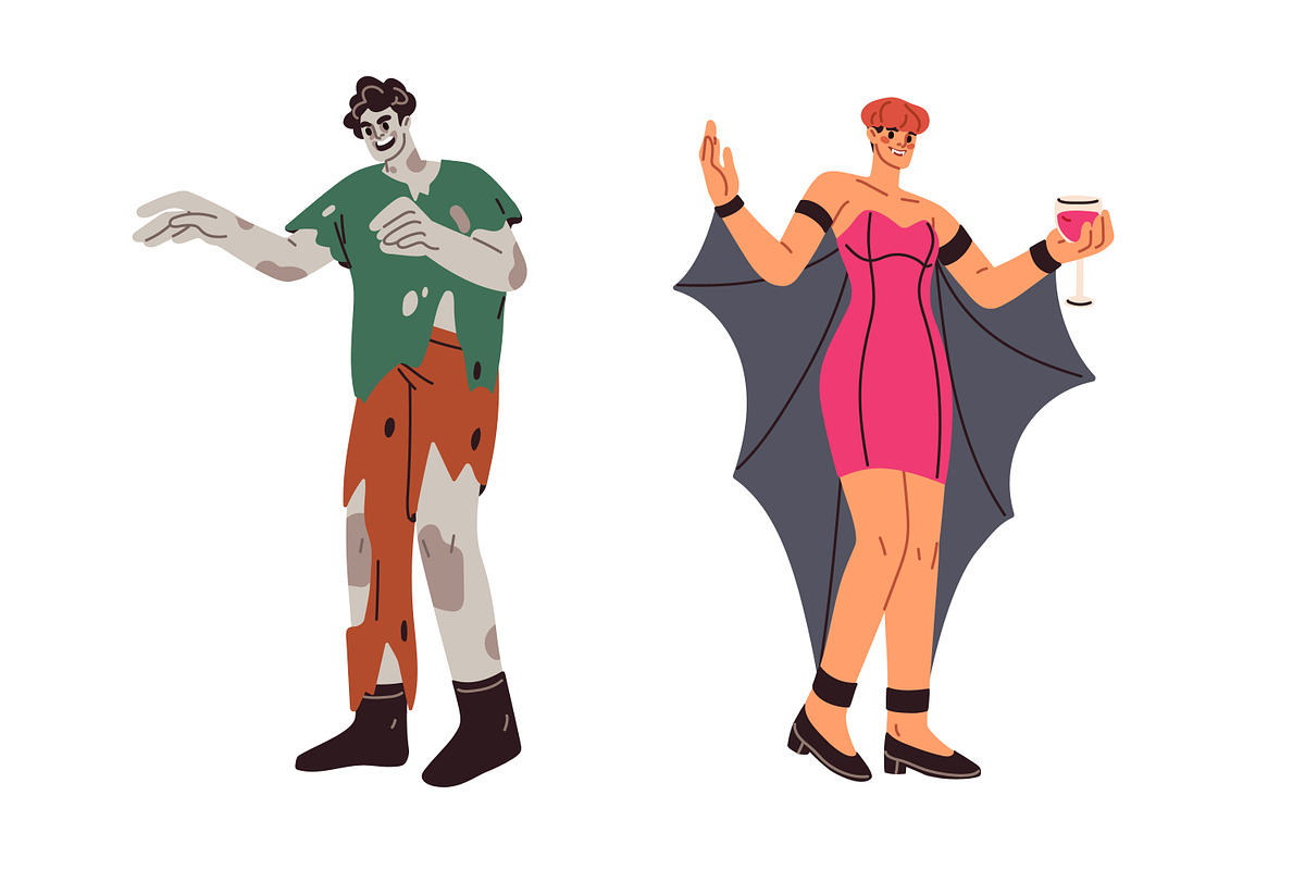 Halloween people set + patterns, a Person Illustration by Good Studio (Photo 7 of 19)