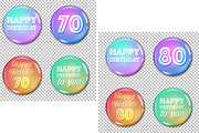 10 to 80 anniversary icons set, an Icon by OKart.studio (Thumbnail 2 of 5)