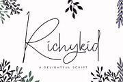 Richykid Font, a Script Font by Flycatcher Design (Thumbnail 1 of 6)