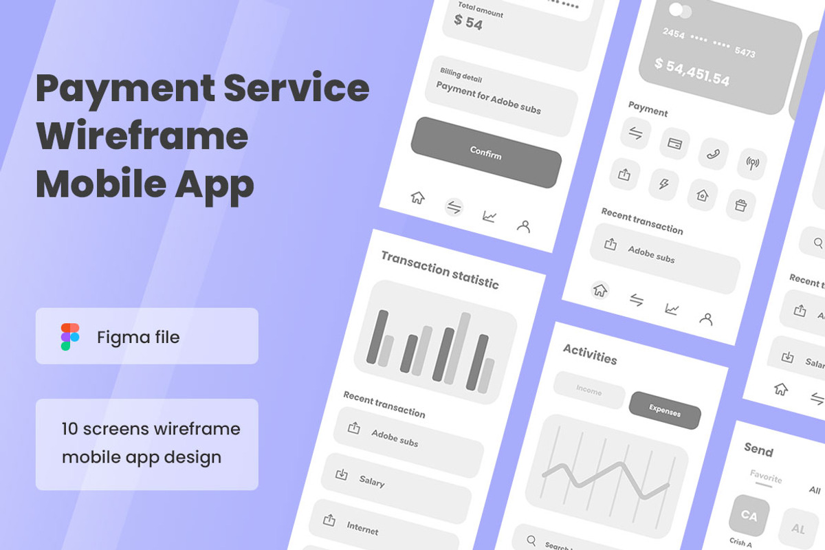 Payment Wireframe Apps, a Websites & App Template by INSPR STD (Photo 1 of 6)