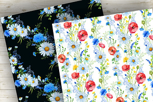 Daisy Patterns Seamless Floral Paper