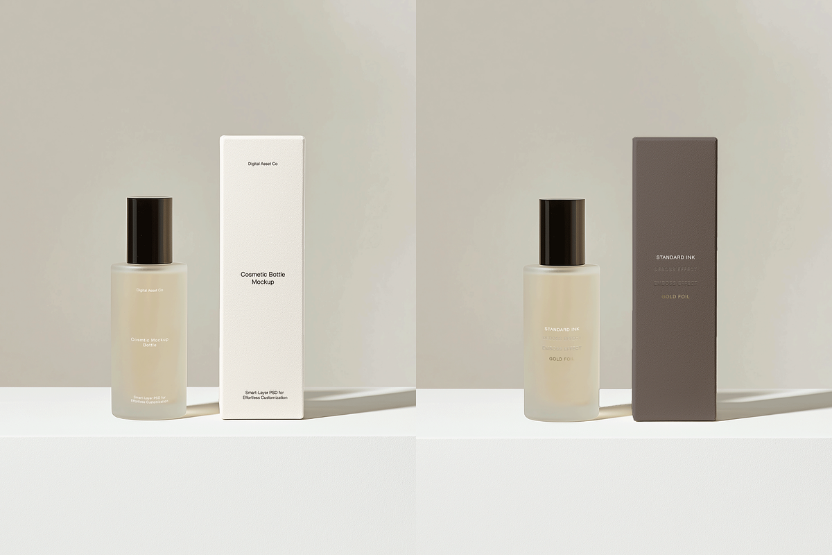 Luxury Cosmetic Bottle Mockup, a Packaging Mockup by Digital Asset Co (Photo 2 of 4)