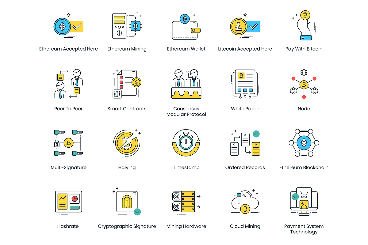 74 Cryptocurrency Modern Icons, an Icon by Flat Icons (Photo 3 of 5)