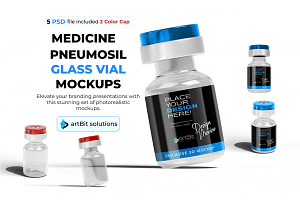 Pneumosil Vaccine Bottle 3D PSD Set