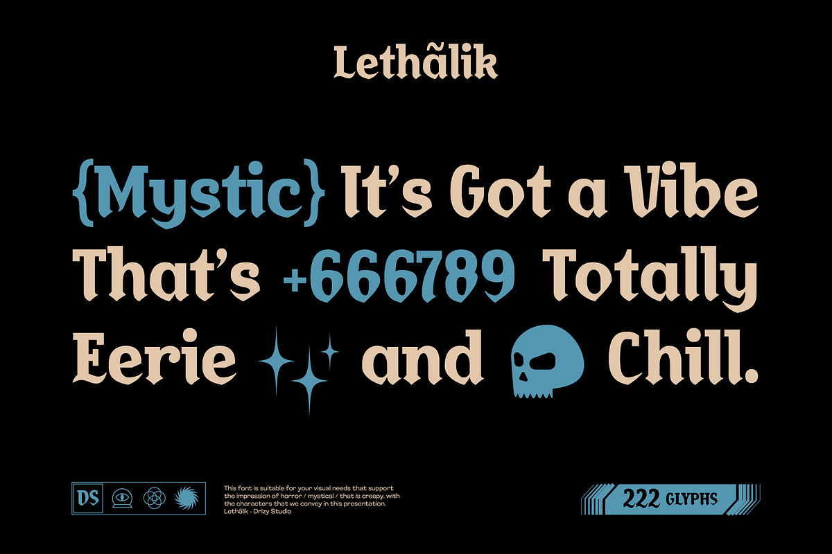 Lethalik – Blackletter Experimental, a Slab Serif Font by Drizy (Photo 2 of 10)
