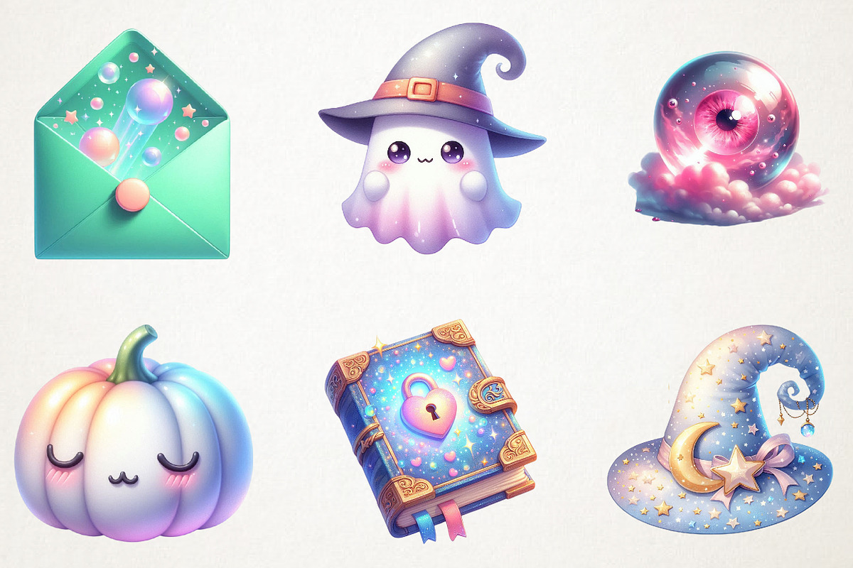 Pastel Witch Halloween Clipart, an Illustration by RobertsArt (Photo 4 of 7)