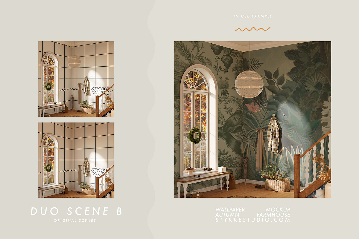 Autumn Farmhouse | WALLPAPER MOCKUP, a Household Mockup by Stykke Studio (Photo 4 of 22)
