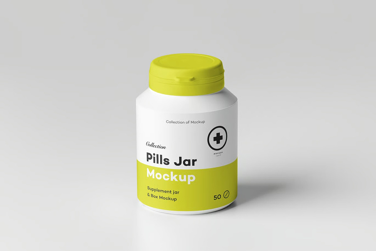 Pills Jar Mockup, a Packaging Mockup by zippypixelstudio (Photo 5 of 13)
