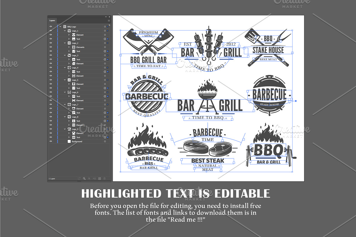 18 BBQ Logos Templates, a Branding & Logo Template by Art Design (Photo 10 of 11)