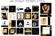 100 Black Gold Instagram Templates,, a Social Media Template by MORION (Thumbnail 3 of 4)