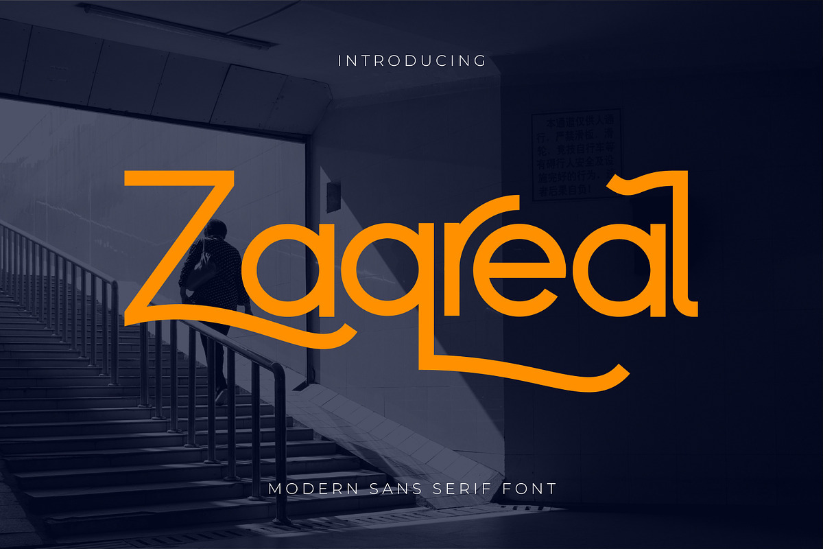 Zaqreal, a Sans Serif Font by Rishsketch (Photo 1 of 12)