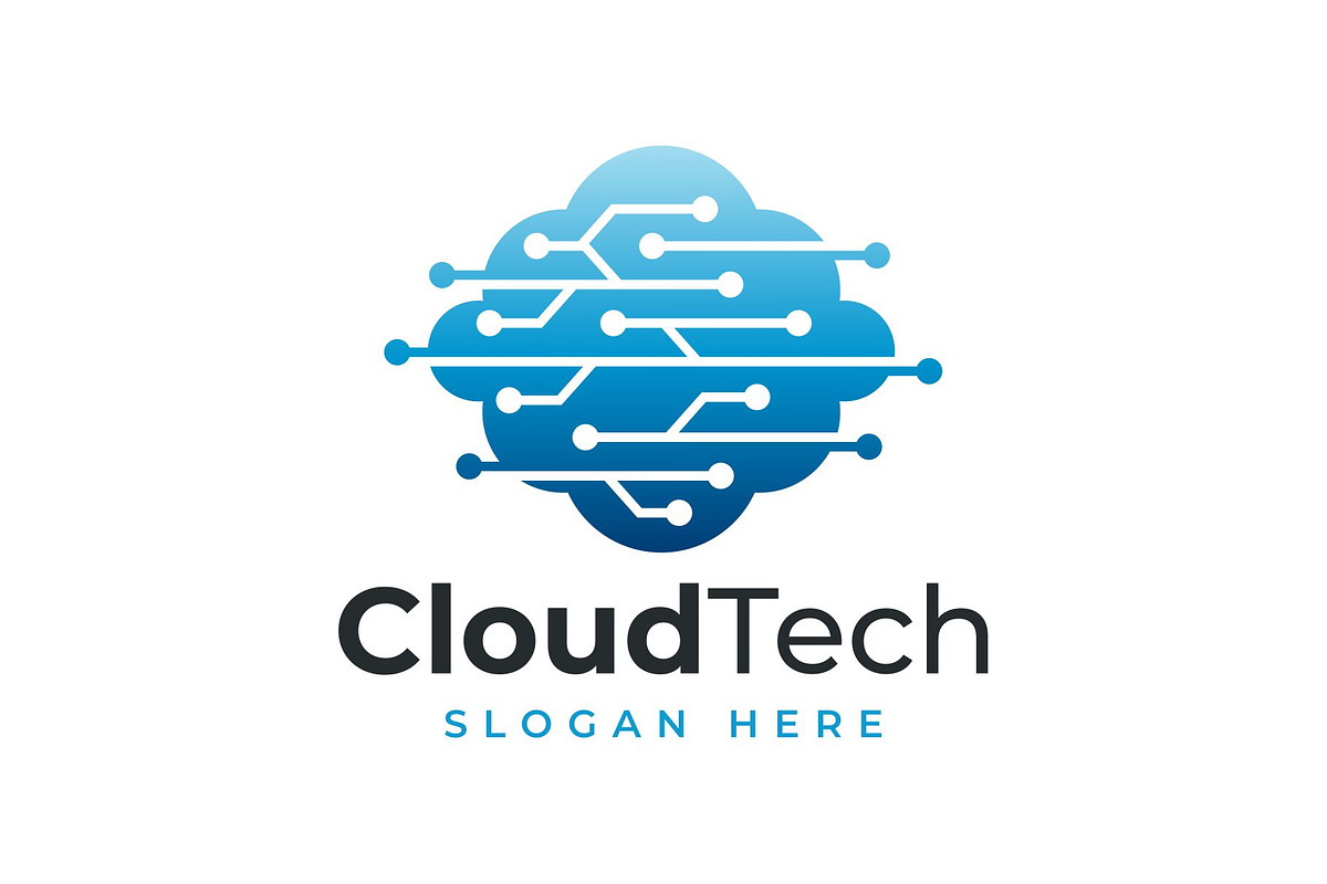 Cloud and Tech Logo, a Branding & Logo Template by Buqancreative