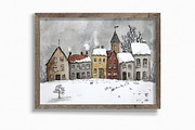 Winter Houses, a Decorative Illustration by rileyBgraphics (Thumbnail 3 of 6)