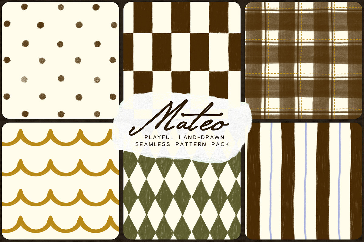 MATEO - Hand Drawn Pattern Pack, a Pattern Graphic by lerinartstudio (Photo 1 of 13)