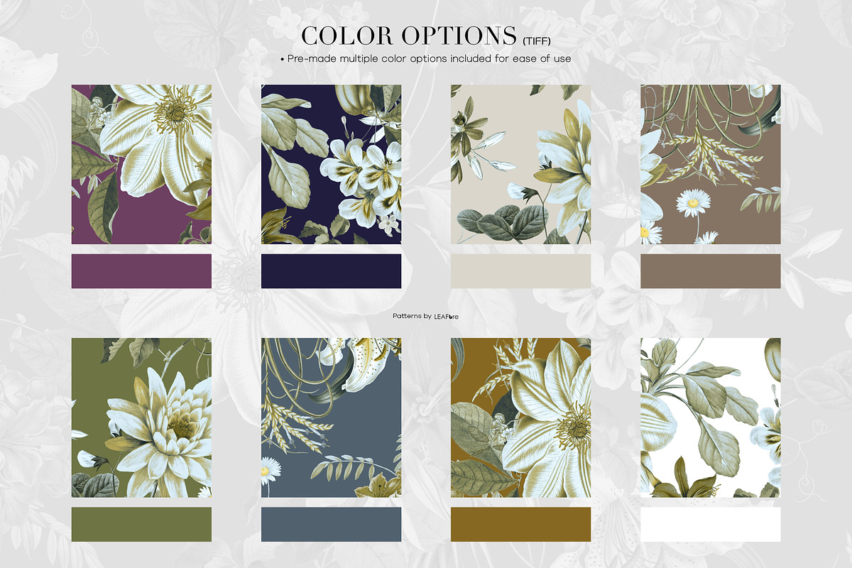 Moss Bloom Floral Patterns, a Pattern Graphic by LEAFure (Photo 3 of 10)