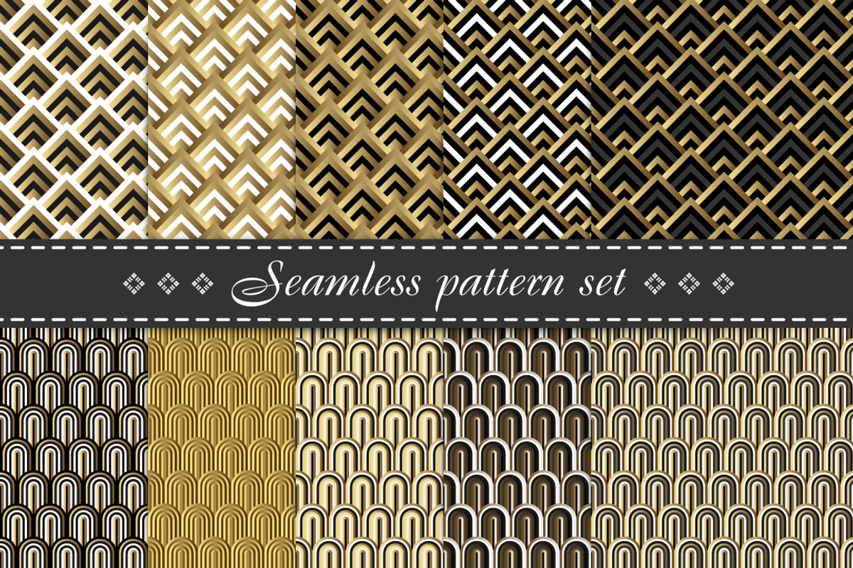 Set of gold and bronze patterns, a Pattern Graphic by leezarius (Photo 1 of 2)