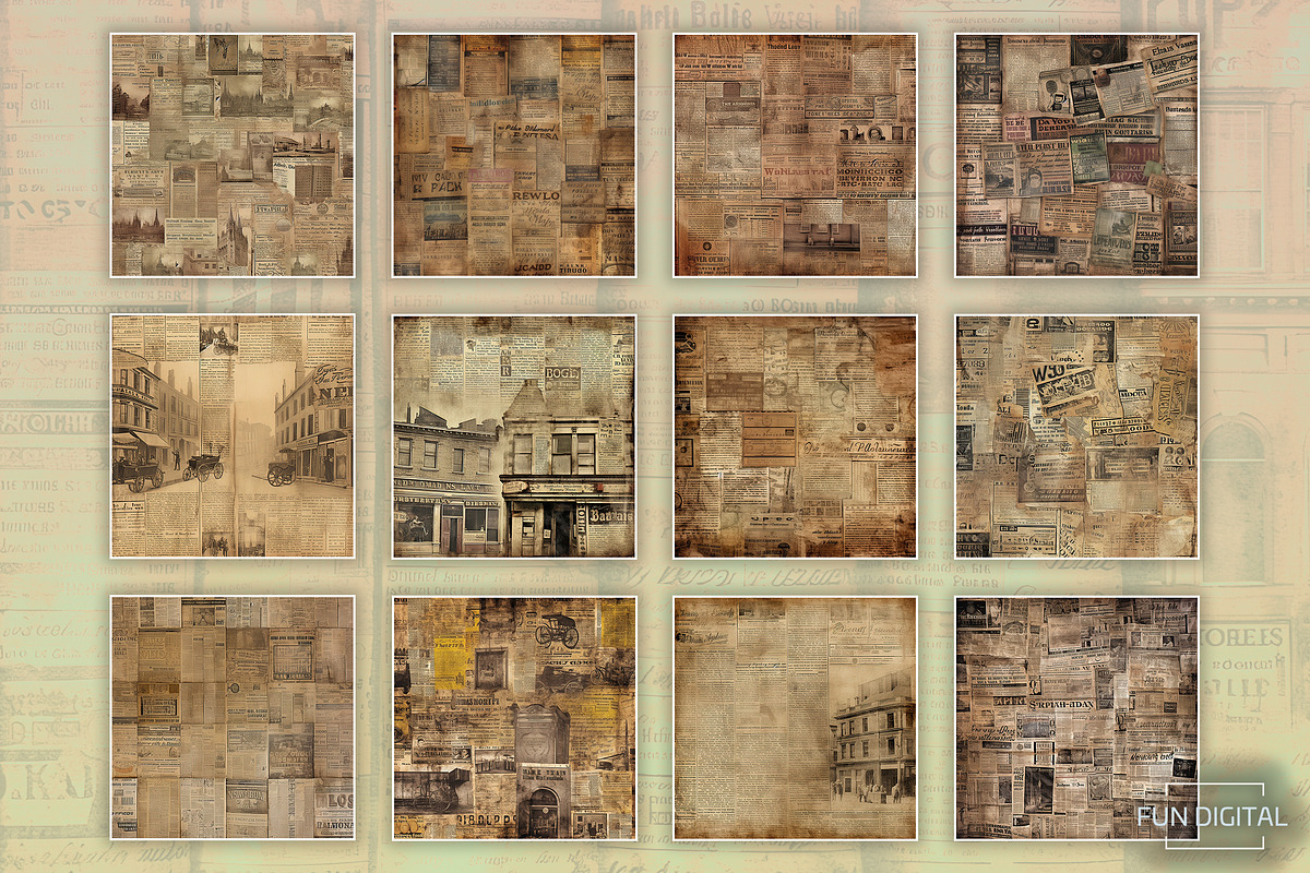 Collection of Old Newspapers, a Background Graphic by Fun Digital (Photo 3 of 3)