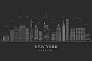 New York City - Skyline, an Outline Icon by Uniko Studio (Thumbnail 3 of 5)