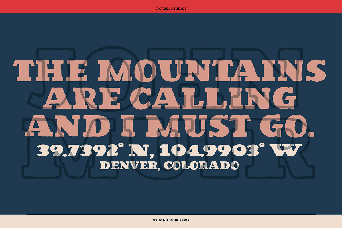 VS John Muir Serif Vintage Font, a Slab Serif Font by Vicarel Studios (Photo 6 of 12)