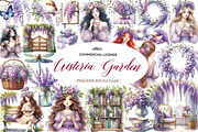 Wisteria Floral Garden Spring Clipar, an Illustration by CreationArt (Thumbnail 1 of 9)