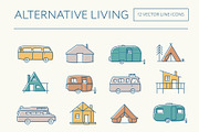 Alternative Living icons, a Graphic by the cabin supply co (Thumbnail 1 of 4)