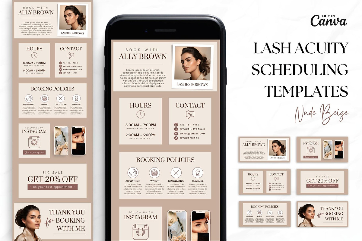 Lash Tech Acuity Scheduling • Canva, a Websites & App Template by OniriqveDesigns (Photo 1 of 8)