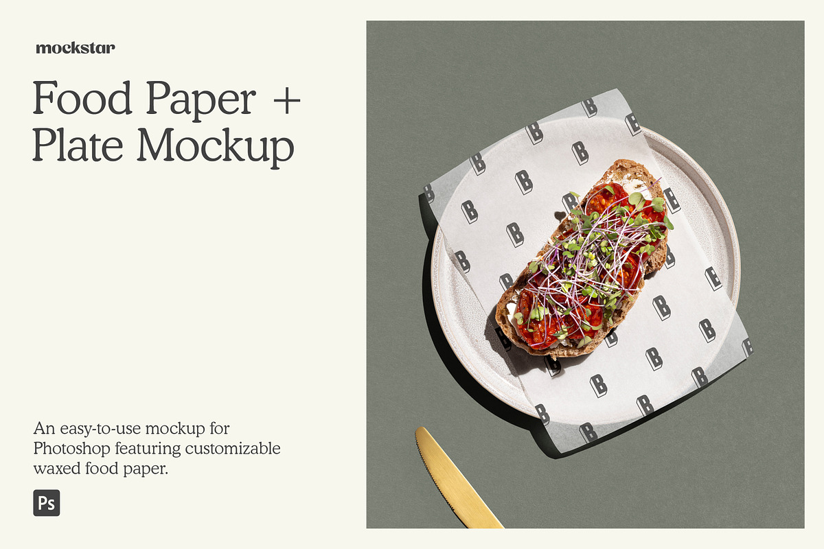 Food Paper + Plate mockup, a Packaging Mockup by mockstar (Photo 1 of 6)