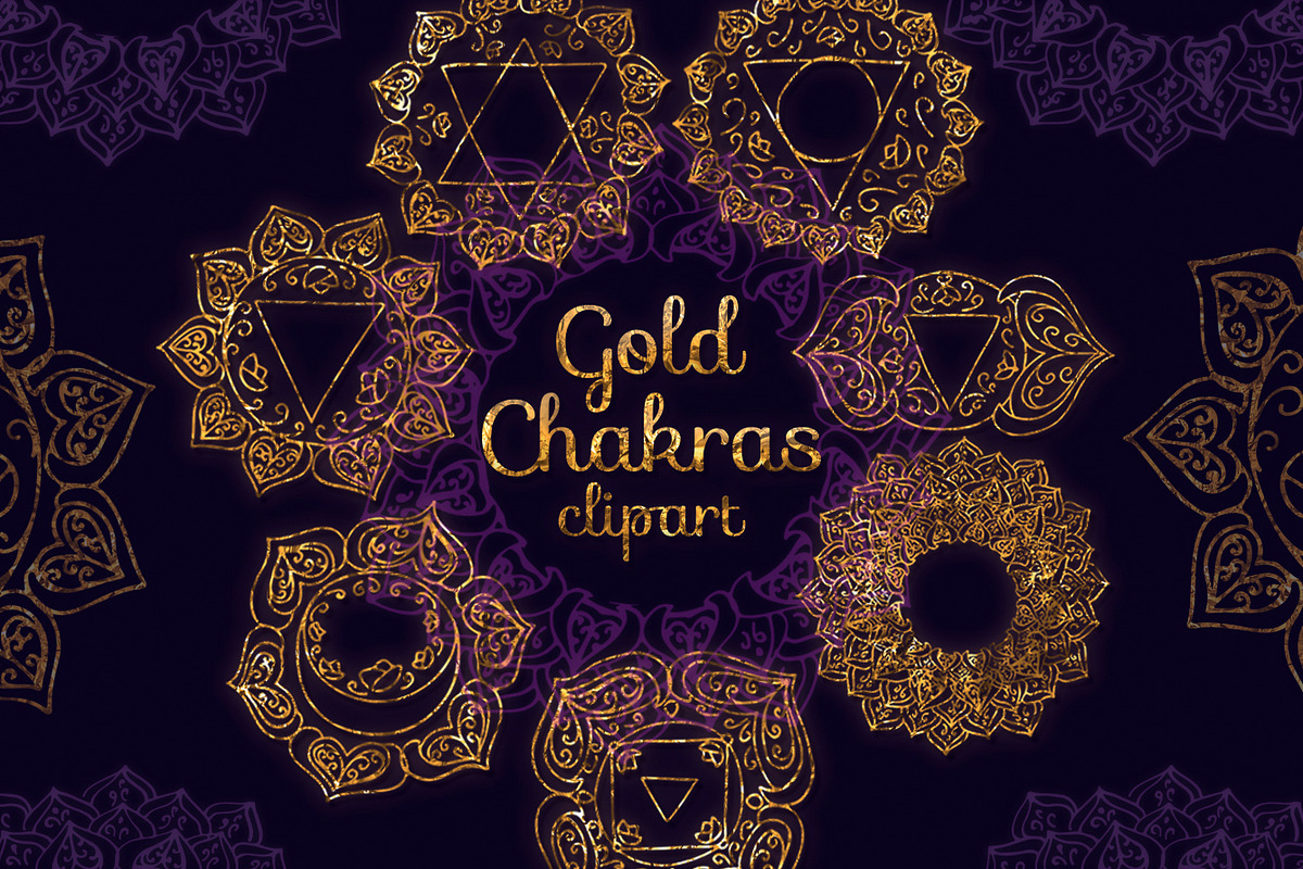 Gold chakras clipart, an Object Graphic by SweetRenieDesigns (Photo 1 of 3)
