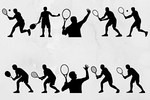 Tennis Silhouette SVG, a Sport Illustration by newminddesign