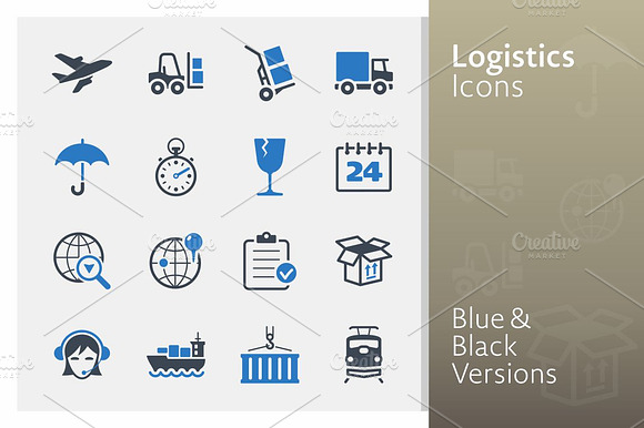Logistics Icons Blue Series