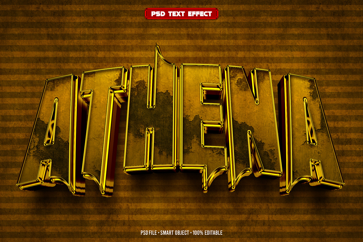 Athena 3D editable text effect, a Layer Style Add-On by Hello Muh (Photo 1 of 2)