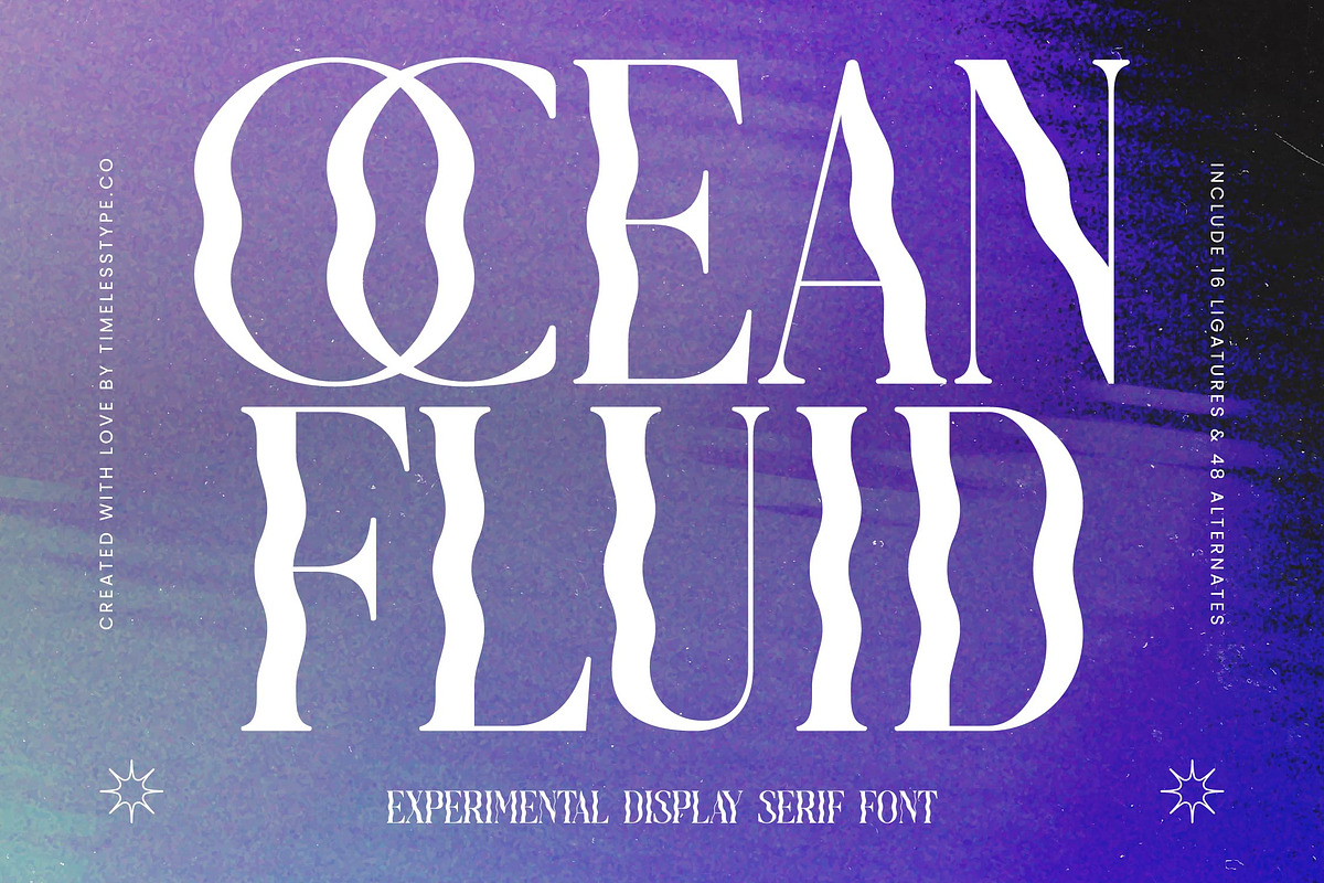 Ocean Fluid Experimental Serif, a Serif Font by timelesstype.co (Photo 1 of 20)