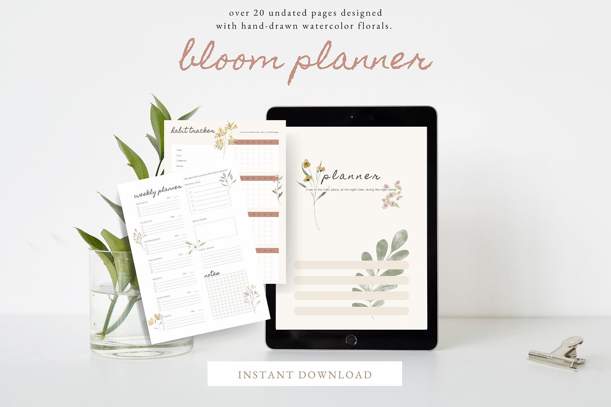 Digital Planner - Undated Planner, an Illustration by Sweet As April (Photo 3 of 10)