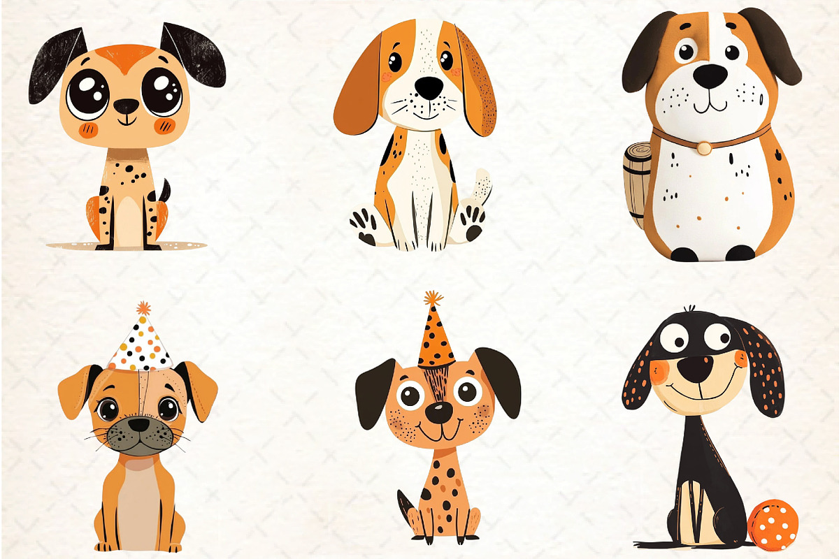 Quirky Dogs Hand-drawn Clipart Png, an Illustration by DreamCafeArt (Photo 4 of 8)