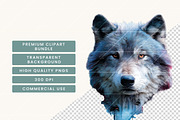 Watercolor Wolf Head Clipart Bundle, an Animal Illustration by BusyDaydesign (Thumbnail 7 of 9)