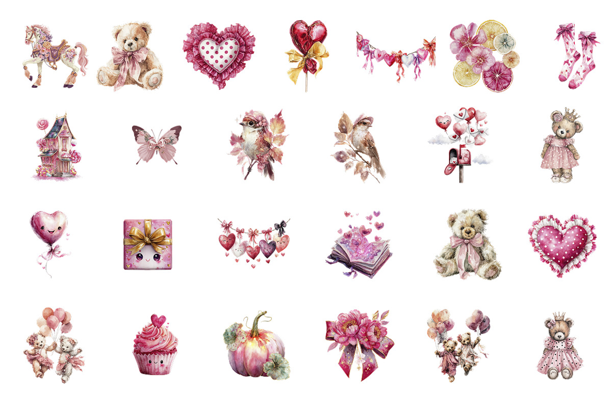 Valentine’s Day Clipart Bundle, a Seasonal Illustration by InkyQueenArt (Photo 4 of 5)