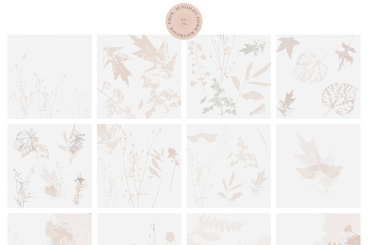 BUNDLE Floral watercolor paper, a Texture Illustration by Anna Sokol (Photo 69 of 71)