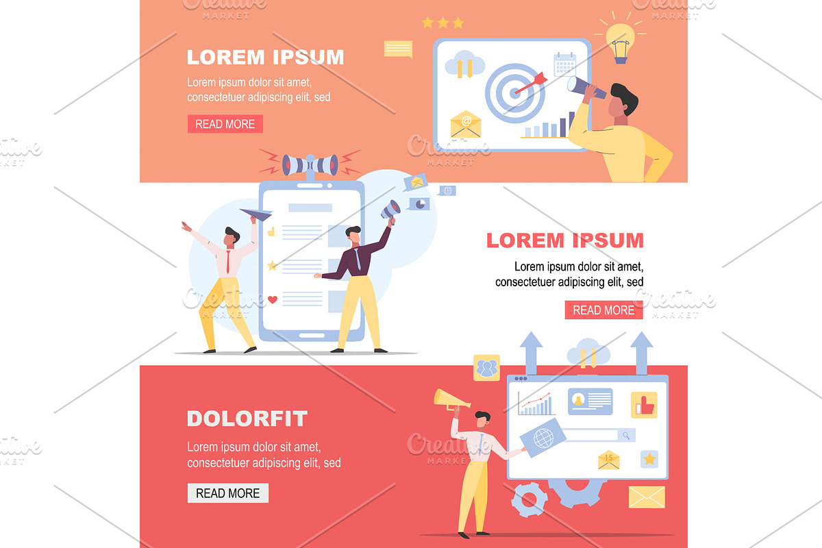SMM social marketing. online media, a Technology Illustration by Multigon