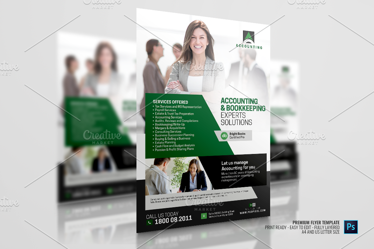Accounting and Bookkeeping Promotion, a Flyer Template by PSDPixel