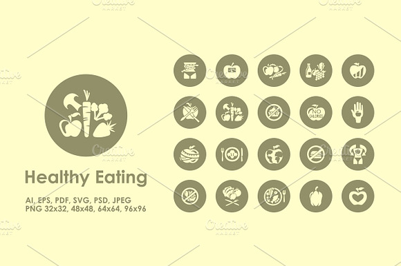 Healthy Eating Simple Icons