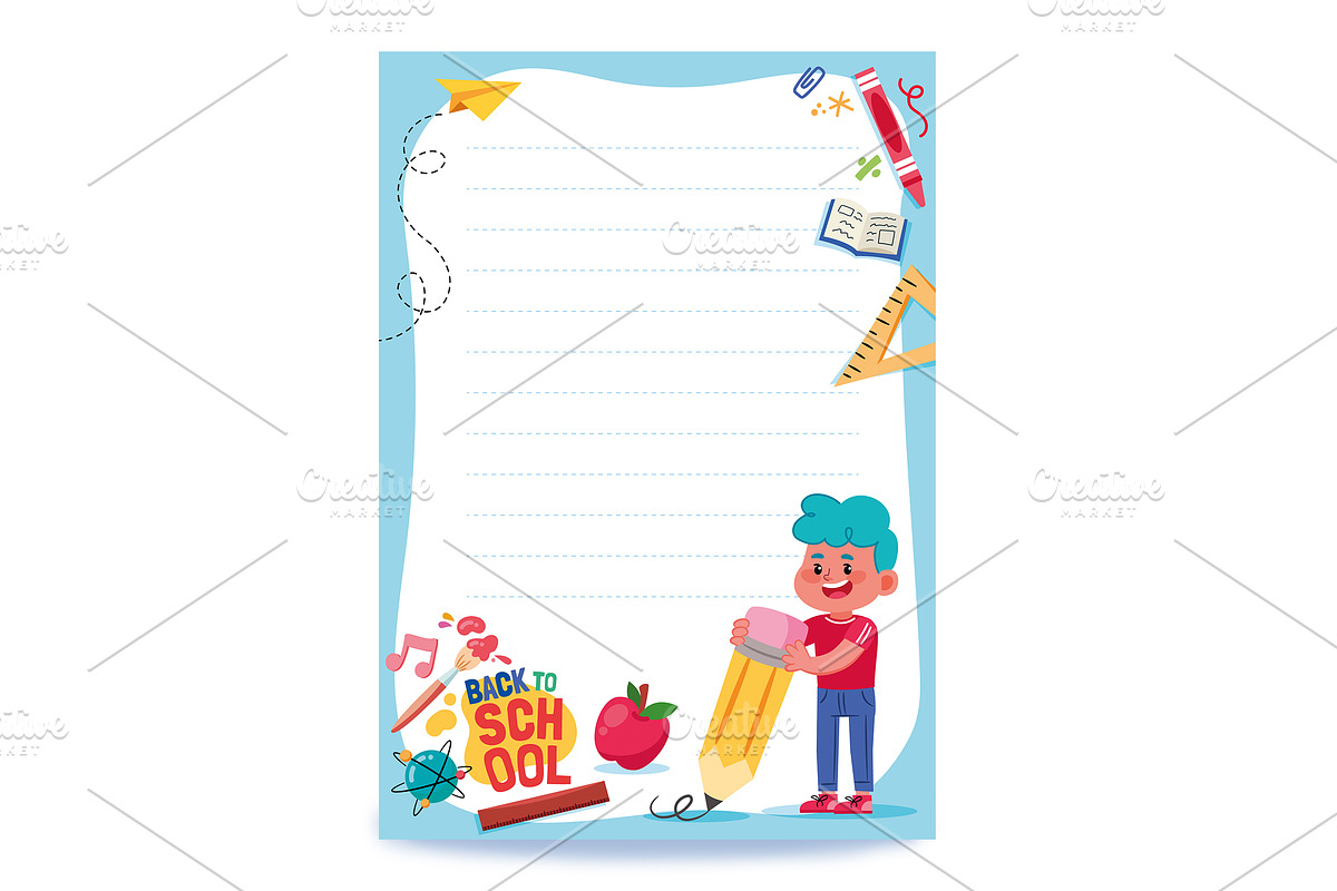 Back to School Card Template, a Stationery Template by MISS CHATZ