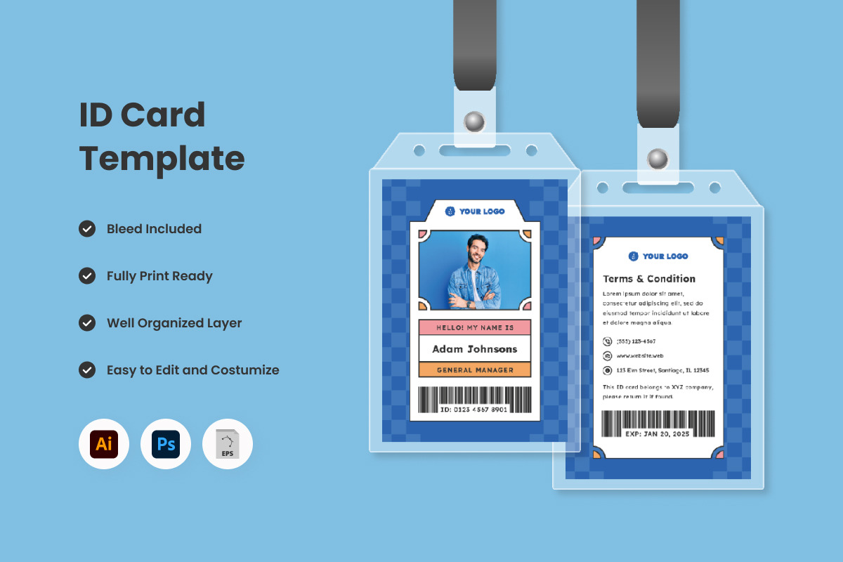 2 Set ID Card Template Design V4, a Card Template by twinstd (Photo 2 of 2)