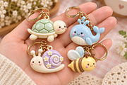 Cute Kawaii Animal Keychain STL, an Object 3D Model by Layerology (Thumbnail 2 of 3)