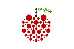 Cherry Fruit and Hexagonal Tech Logo, a Branding & Logo Template by Buqancreative