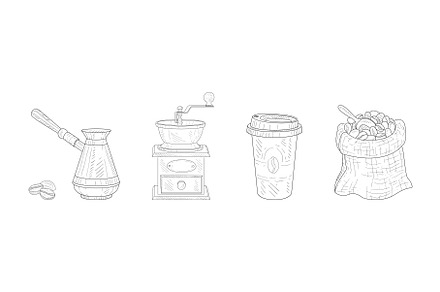 Coffeeshop Linear Object and Item, an Object Illustration by TopVectors
