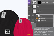 embroidery Ribknit beanie PSD mockup, a Hat Mockup by NH graphic (Thumbnail 2 of 4)